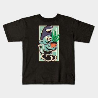 Smurf Cat - Smurf cat with Plant Kids T-Shirt